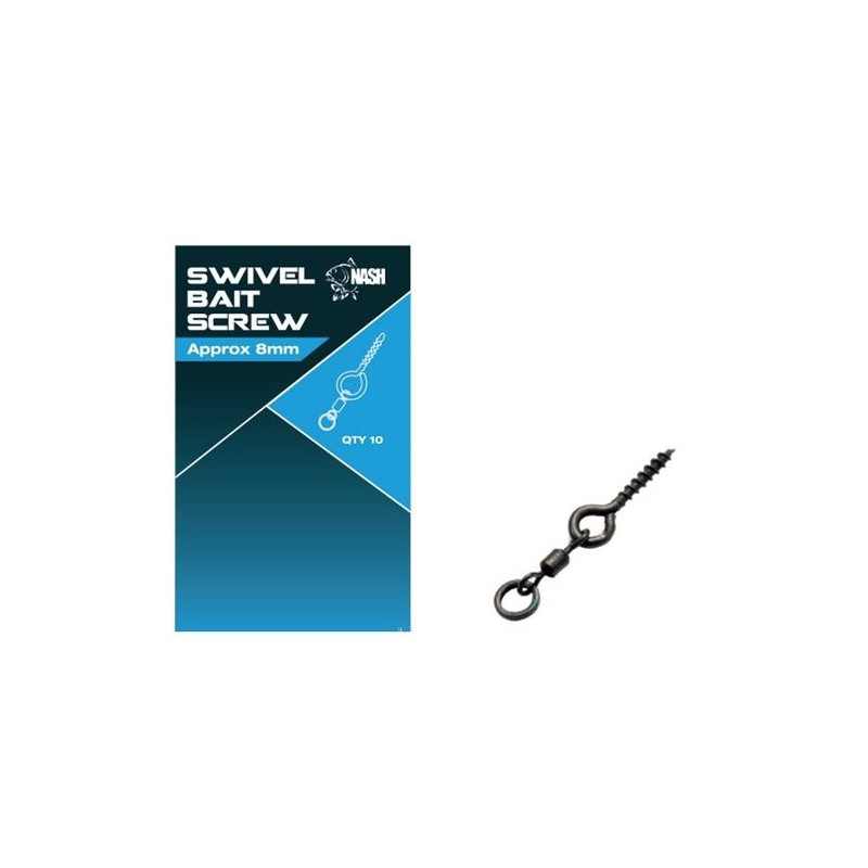 Wkrętka z mikrokrętlikiem - Swivel Bait Screw roz. 8 mm NASH Wkrętka z mikrokrętlikiem - Swivel Bait Screw roz. 8 mm NASH