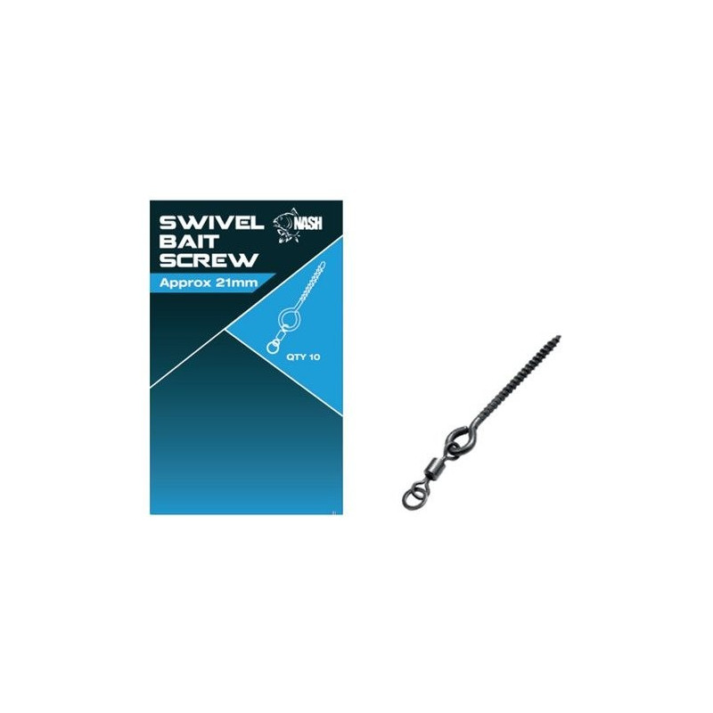 Wkrętka z mikrokrętlikiem - Swivel Bait Screw roz. 21 mm NASH Wkrętka z mikrokrętlikiem - Swivel Bait Screw roz. 21 mm NASH