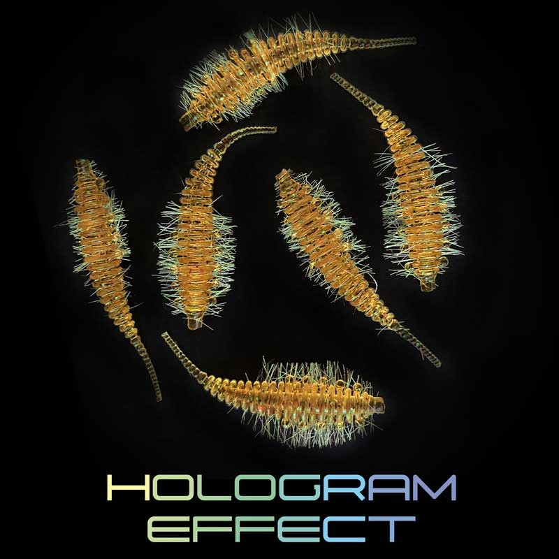 Przynęta Fishbay Robak/Worm Hairy 4,5 cm 15 Gold