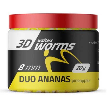 Przynęta Match Pro 3D Worms Wafters 20g - 8mm Duo Ananas Przynęta Match Pro 3D Worms Wafters 20g - 8mm Duo Ananas