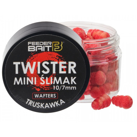 Przynęta Feeder Bait Mini Ślimak Twister Wafters 10/7mm - Truskawka Przynęta Feeder Bait Mini Ślimak Twister Wafters 10/7mm - Truskawka