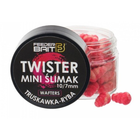 Przynęta Feeder Bait Mini Ślimak Twister Wafters 10/7mm - Truskawka&Ryba Przynęta Feeder Bait Mini Ślimak Twister Wafters 10/7mm - Truskawka&Ryba