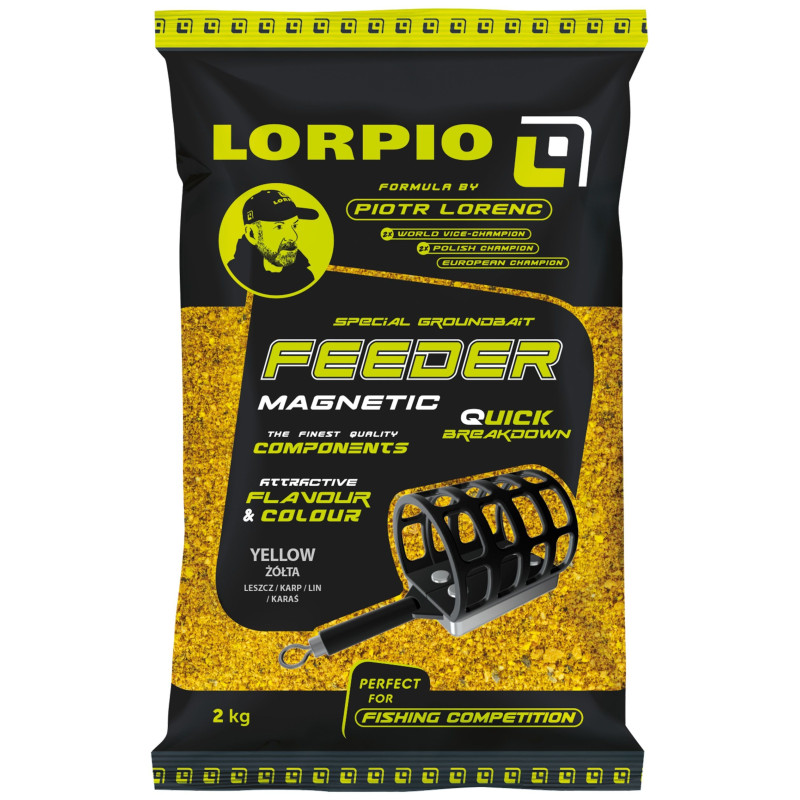 Zanęta Lorpio Feeder Magnetic 2kg - Yellow Zanęta Lorpio Feeder Magnetic 2kg - Yellow