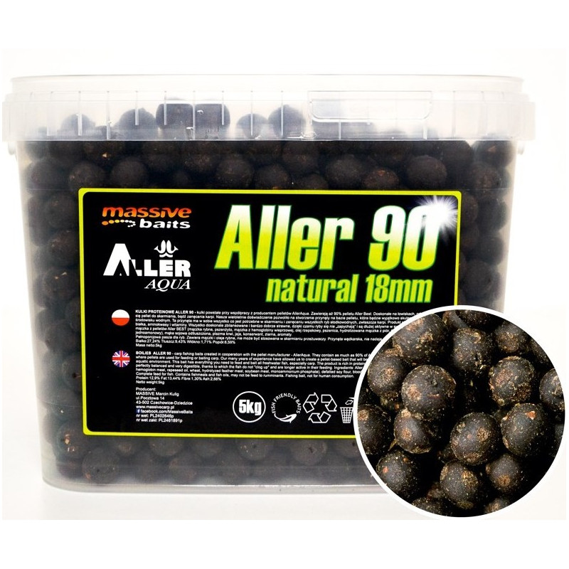 Kulki Massive Baits Aller 90 5kg - 18mm Natural Kulki Massive Baits Aller 90 5kg - 18mm Natural