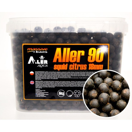 Kulki proteinowe Massive Baits Aller 90 5kg - 24mm Squid Citrus