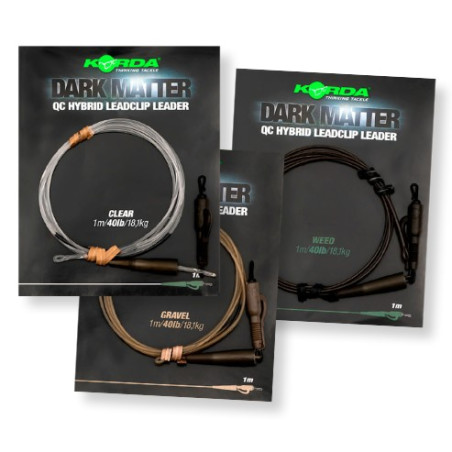 Zestaw Dark Matter Leader QC Hybrid Clip 100cm Korda Zestaw Dark Matter Leader QC Hybrid Clip 100cm Korda