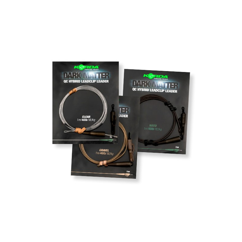 Zestaw Dark Matter Leader QC Hybrid Clip 100cm Korda Zestaw Dark Matter Leader QC Hybrid Clip 100cm Korda