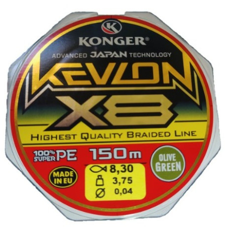 Plecionka Konger Kevlon x 8 Olive Green 150m / 0,06mm