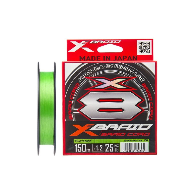 Plecionka YGK X-BRAID Braid Cord X8 CHARTREUSE 150m / 0.205mm Plecionka YGK X-BRAID Braid Cord X8 CHARTREUSE 150m / 0.205mm