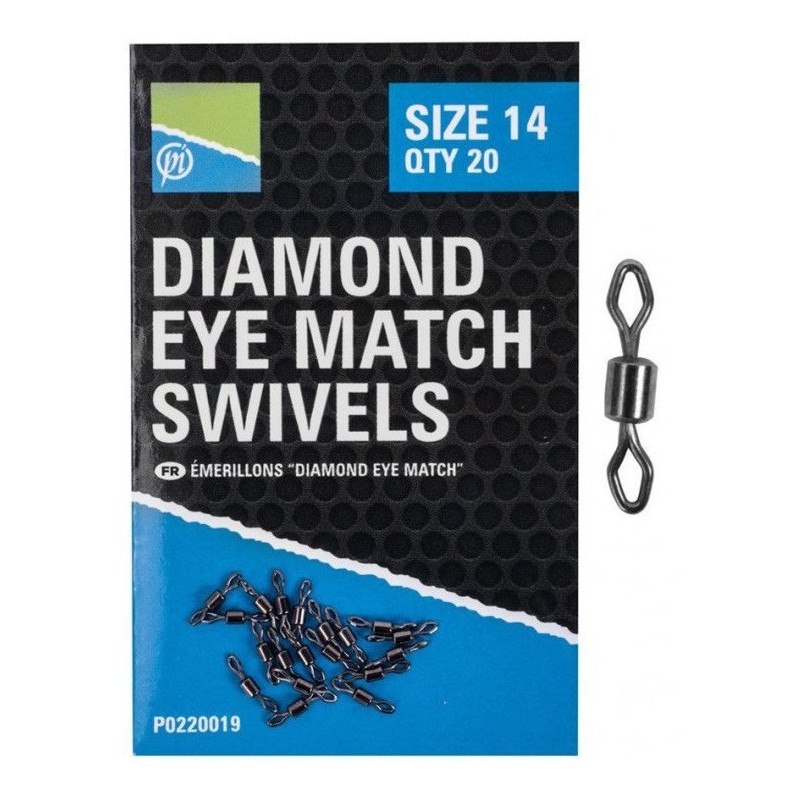 Krętliki Preston Diamond Eye Match Swivels roz. 12 Krętliki Preston Diamond Eye Match Swivels roz. 12