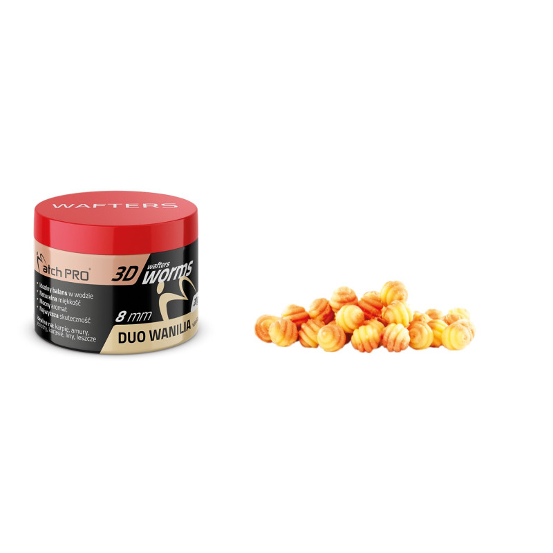 Przynęta Match Pro 3D Worms Wafters 8 mm 20g / Wanilia Przynęta Match Pro 3D Worms Wafters 8 mm 20g / Wanilia