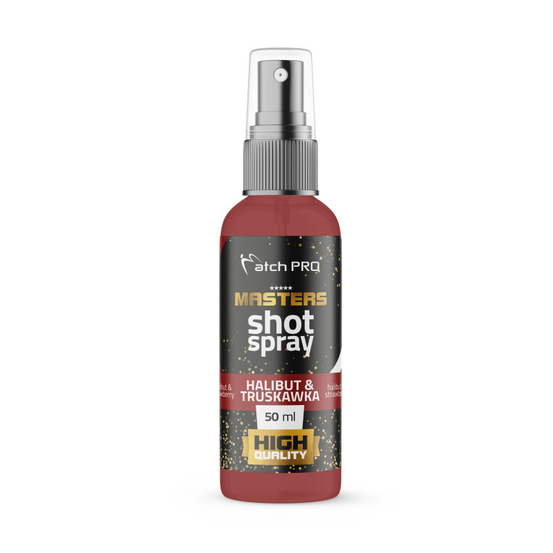 Atraktor Match Pro Masters Shot Spray 50 ml halibut-truskawka Atraktor Match Pro Masters Shot Spray 50 ml halibut-truskawka