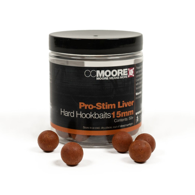 Kulki CC Moore Hard Hookbaits 15mm - Pro-Stim Liver Kulki CC Moore Hard Hookbaits 15mm - Pro-Stim Liver