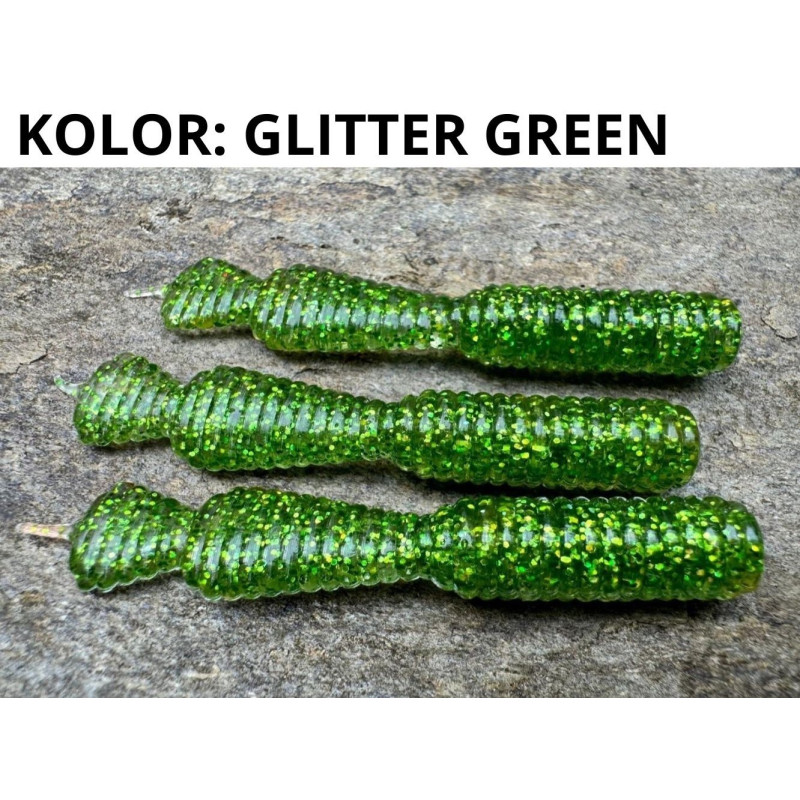 Przynęta GREAT FISH GF2 Leech BEZZAPACHOWA 6cm GLITTER GREEN