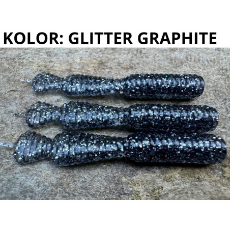 Przynęta GREAT FISH GF2 Leech ZAPACH RYBNY 6cm GLITTER GRAPHITE