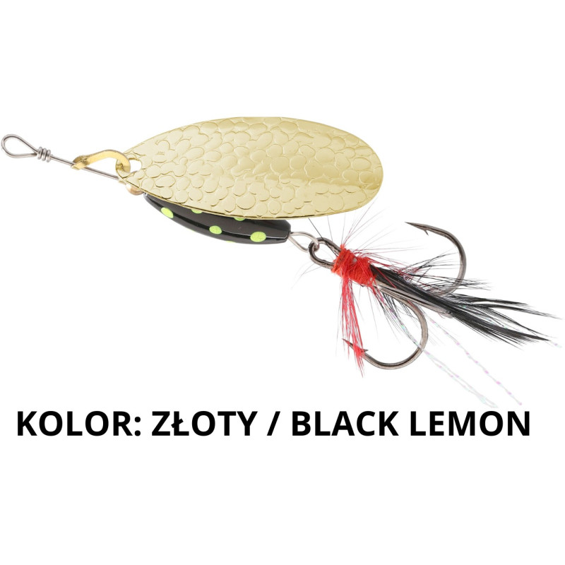 Błystka obrotowa Mikado M-GRUB - Złota 13g złoty / black lemon Błystka obrotowa Mikado M-GRUB - Złota 13g złoty / black lemon