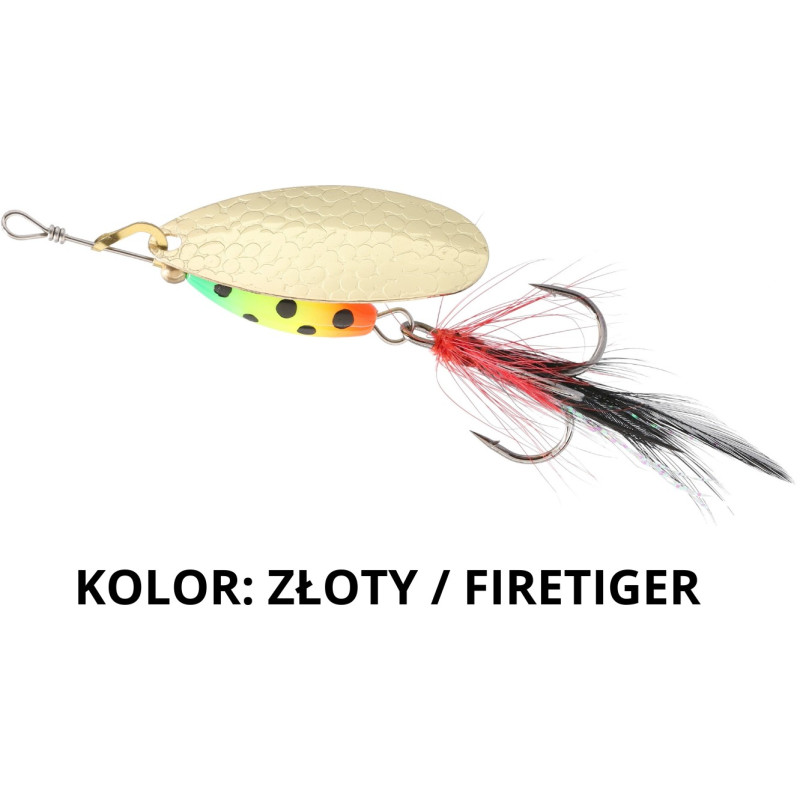 Błystka obrotowa Mikado M-GRUB - Złota 7g złoty / firetiger Błystka obrotowa Mikado M-GRUB - Złota 7g złoty / firetiger