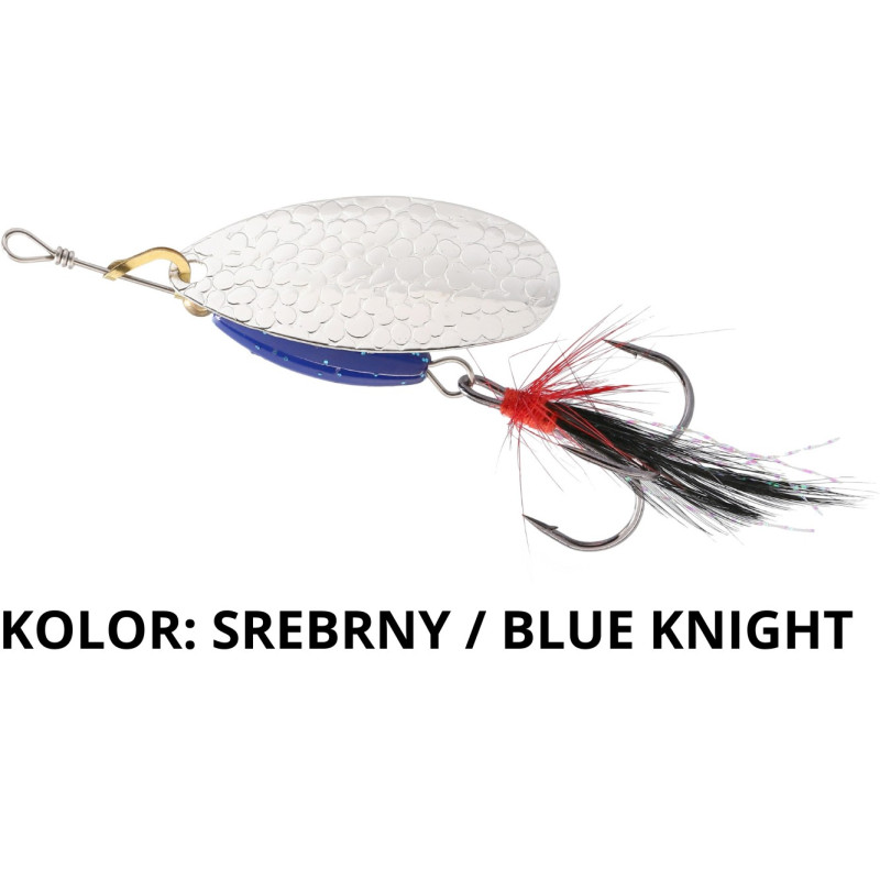 Błystka obrotowa Mikado M-GRUB - Srebrna 7g sebrny / blue knight Błystka obrotowa Mikado M-GRUB - Srebrna 7g sebrny / blue knight