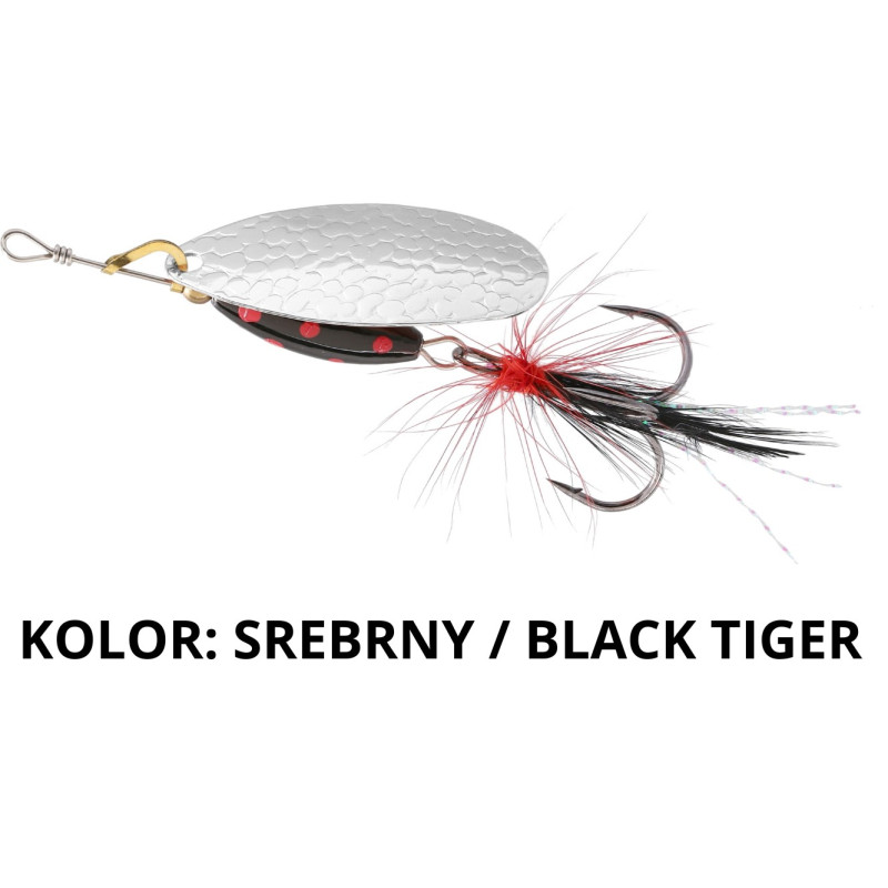 Błystka obrotowa Mikado M-GRUB - Srebrna 7g srebrny / black tiger Błystka obrotowa Mikado M-GRUB - Srebrna 7g srebrny / black tiger