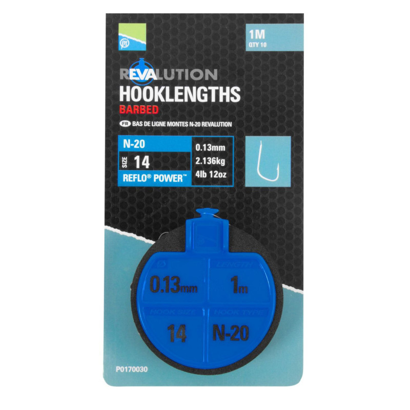 Przypony Preston REVALUTION Hooklengths 100cm N-20 hak 18 Przypony Preston REVALUTION Hooklengths 100cm N-20 hak 18