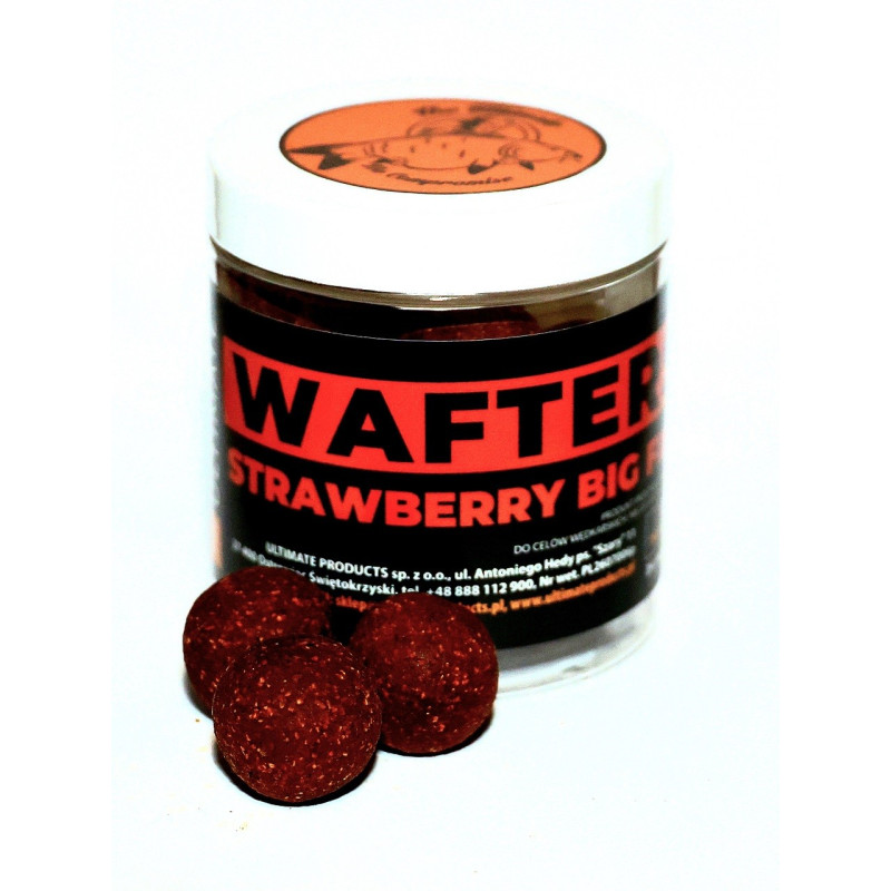 Kulki haczykowe The Ultimate Wafters Dumbell 14/18mm - strawberry big fish Kulki haczykowe The Ultimate Wafters Dumbell 14/18mm - strawberry big fish