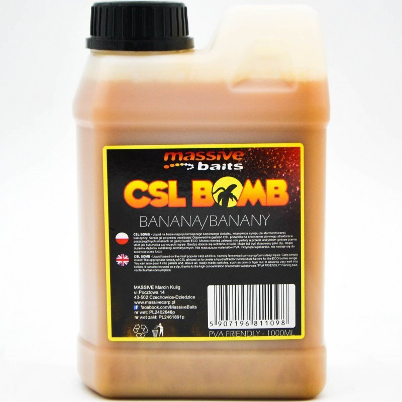 Liquid Massive Baits CSL Boomb 1L - Banana Liquid Massive Baits CSL Boomb 1L - Banana