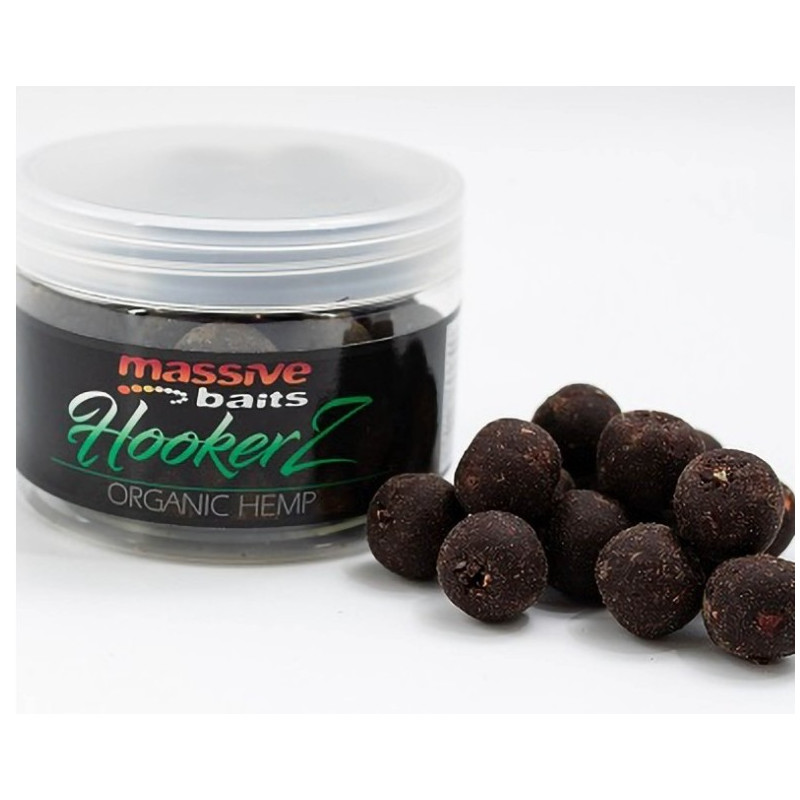Przynęta hakowa Massive Baits HOOKERZ 300ml - 18mm Organic Hemp Przynęta hakowa Massive Baits HOOKERZ 300ml - 18mm Organic Hemp