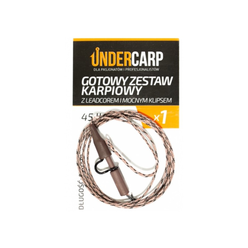 Gotowy zestaw karpiowy z leadcorem i mocnym klipsem 100cm Under carp