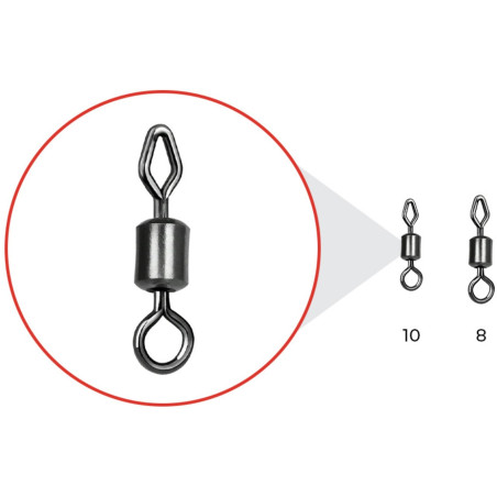 Krętlik NYTRO Mixed Eye Feeder Swivels roz. 10