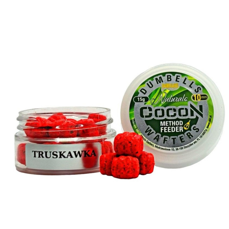 Waftersy Dumbells Cocon Wafters 10mm 15g / Truskawka Meus Waftersy Dumbells Cocon Wafters 10mm 15g / Truskawka Meus