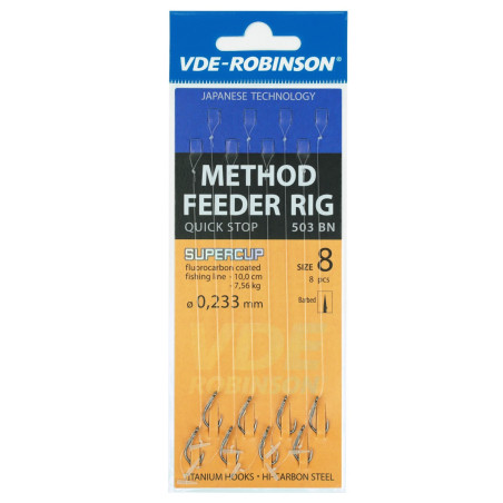 Przypon Marcel Van Den Eynde Method Feeder Quick Stop z gumką hak 6 Przypon Marcel Van Den Eynde Method Feeder Quick Stop z gumką hak 6