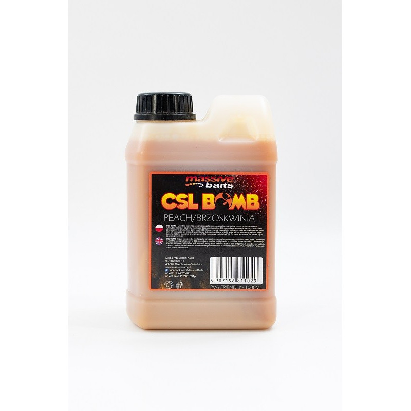 Liquid CSL Boomb 1000 ml / peach / brzoskwinia Massive Baits Liquid CSL Boomb 1000 ml / peach / brzoskwinia Massive Baits