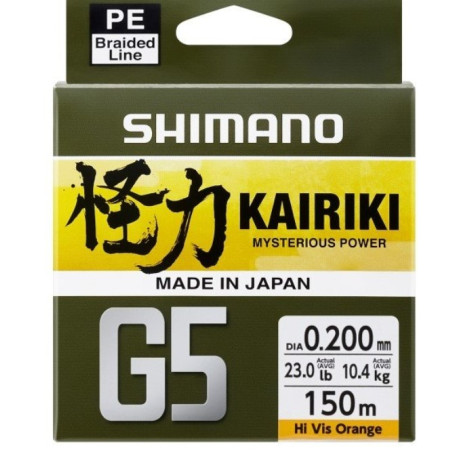 Plecionka Shimano Kairiki G5 150m - 0,23mm pomarańczowy Plecionka Shimano Kairiki G5 150m - 0,23mm pomarańczowy