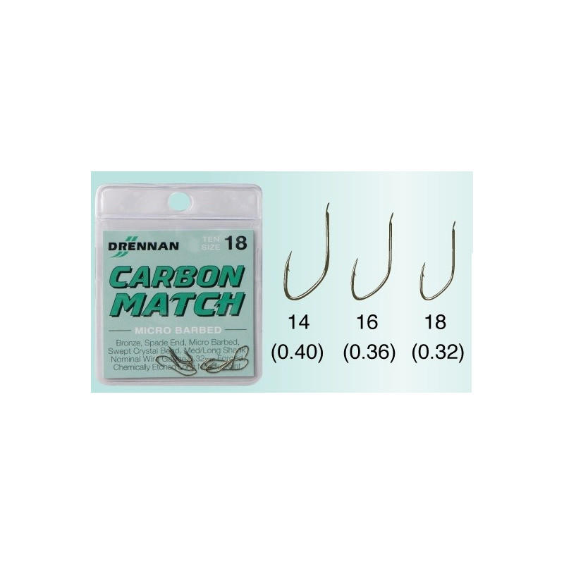 Haczyk Drennan CARBON MATCH roz. 20 Haczyk Drennan CARBON MATCH roz. 20