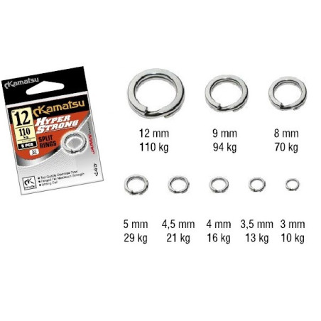 Kółka łącznikowe Kamatsu HYPER STRONG SPLIT RING 8.0mm