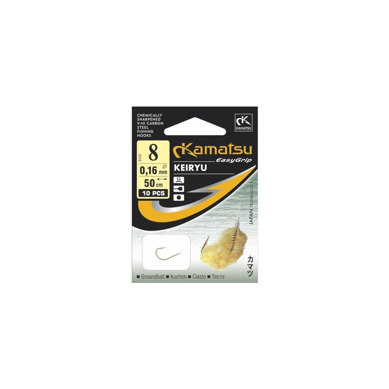 Haczyki Kamatsu z przyponem KEIRYU ciasto hak 6