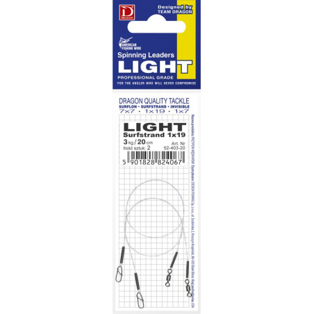 Przypony Dragon spinningowe light surfstrand 1x19 30cm / 3kg Przypony Dragon spinningowe light surfstrand 1x19 30cm / 3kg