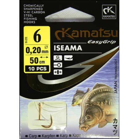 Haczyki Kamatsu z przyponem 50 karp isema roz. 2