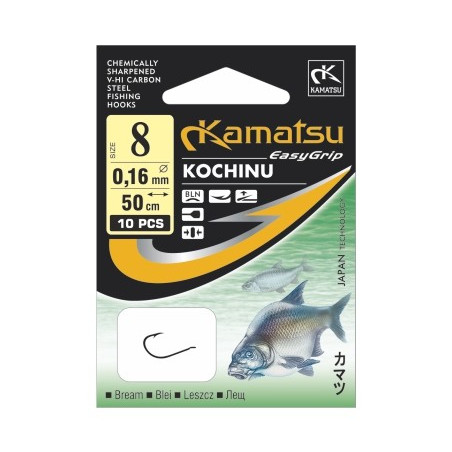 Haczyki Kamatsu z przyponem Kochinu leszcz hak 10 Haczyki Kamatsu z przyponem Kochinu leszcz hak 10
