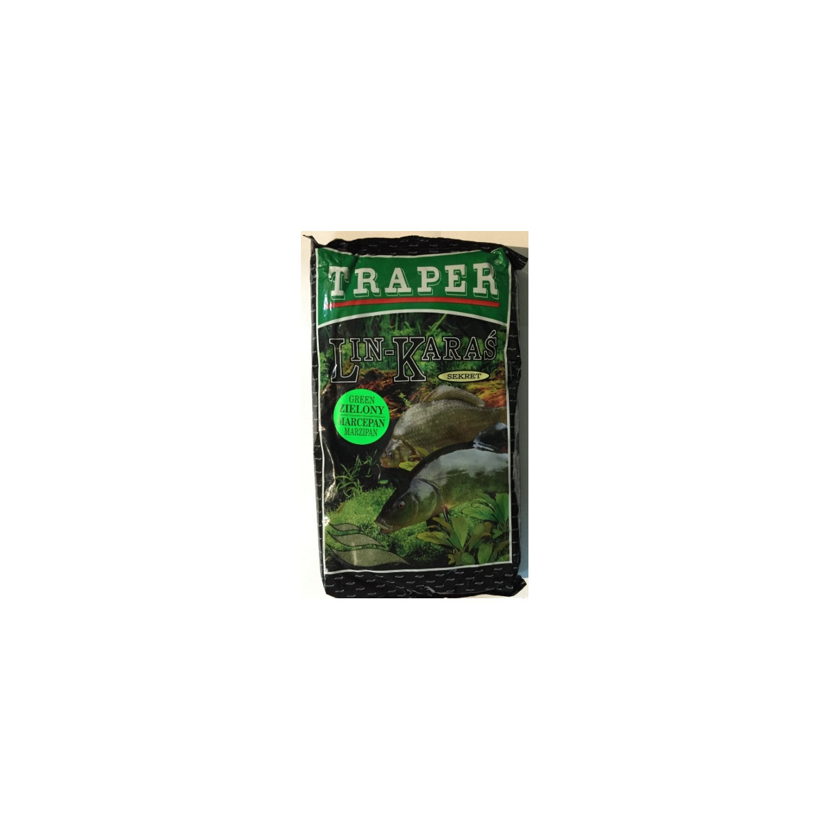 Zanęta Traper Sekret 1kg - Lin-Karaś, zielony marcepan Zanęta Traper Sekret 1kg - Lin-Karaś, zielony marcepan