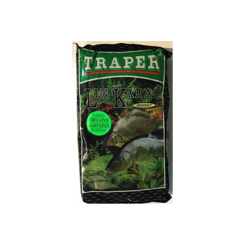 Zanęta Traper Sekret 1kg - Lin-Karaś, zielony marcepan Zanęta Traper Sekret 1kg - Lin-Karaś, zielony marcepan