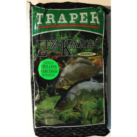 Zanęta Traper Sekret 1kg - Lin-Karaś, zielony marcepan Zanęta Traper Sekret 1kg - Lin-Karaś, zielony marcepan