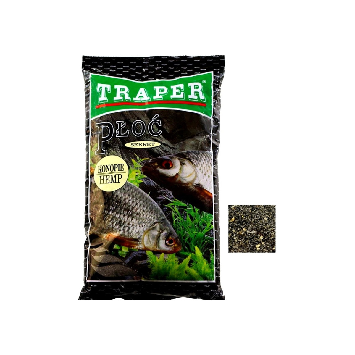 Zanęta Traper Sekret 1kg - Płoć, konopie Zanęta Traper Sekret 1kg - Płoć, konopie
