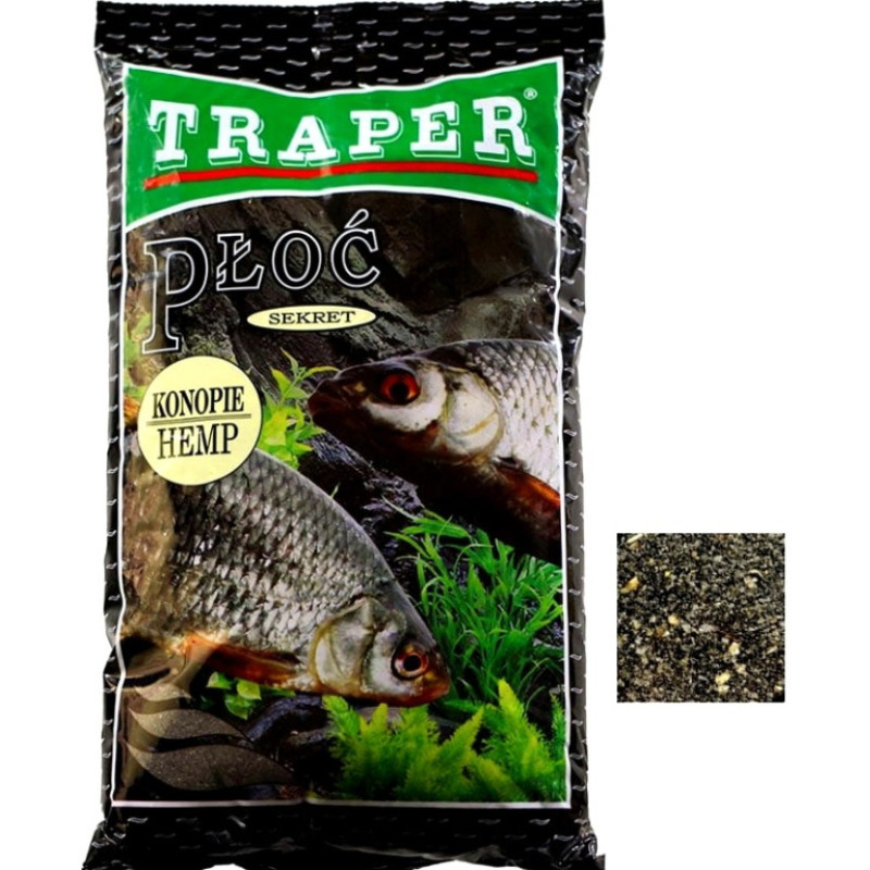 Zanęta Traper Sekret 1kg - Płoć, konopie Zanęta Traper Sekret 1kg - Płoć, konopie