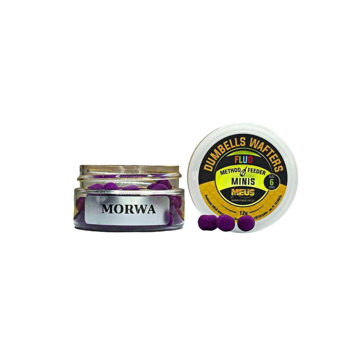 Kulki hakowe Meus hDumbells Fluo Wafters MINIS 12g, 6mm - morwa Kulki hakowe Meus hDumbells Fluo Wafters MINIS 12g, 6mm - morwa