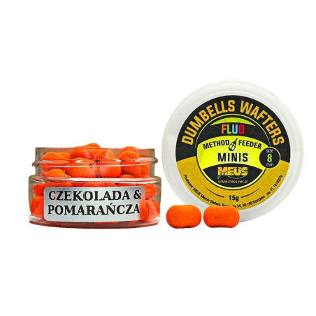 Kulki hakowe Meus Dumbells Fluo Wafters MINIS 15g - 8mm czekolada&pomarańcza Kulki hakowe Meus Dumbells Fluo Wafters MINIS 15g - 8mm czekolada&pomarańcza