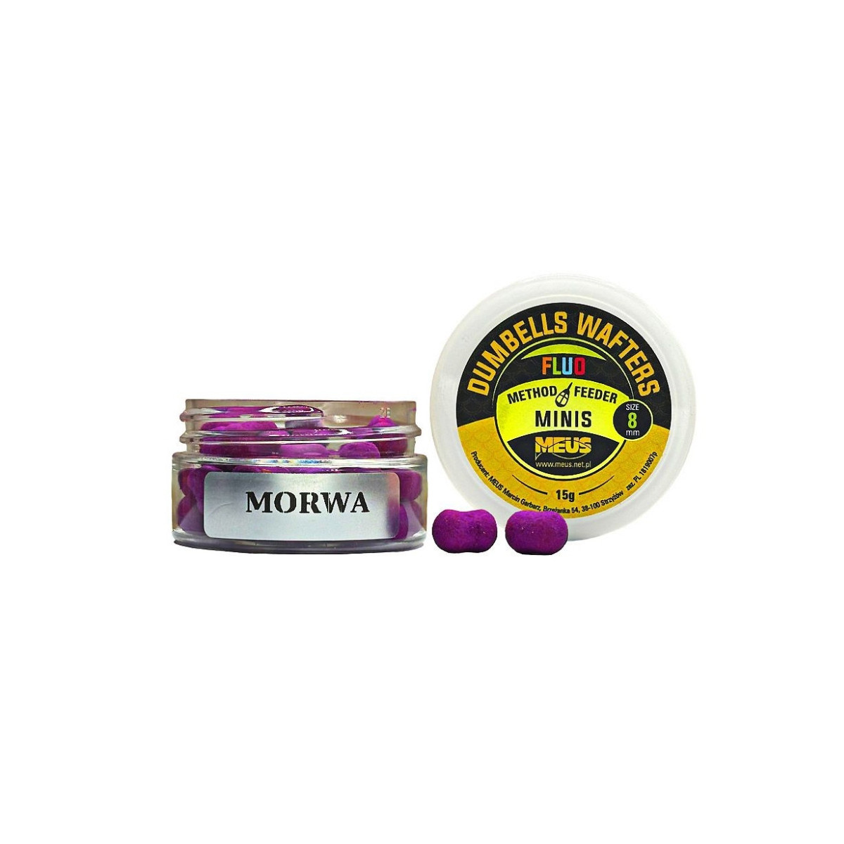 Kulki hakowe Meus Dumbells Fluo Wafters MINIS 15g - 8mm morwa Kulki hakowe Meus Dumbells Fluo Wafters MINIS 15g - 8mm morwa