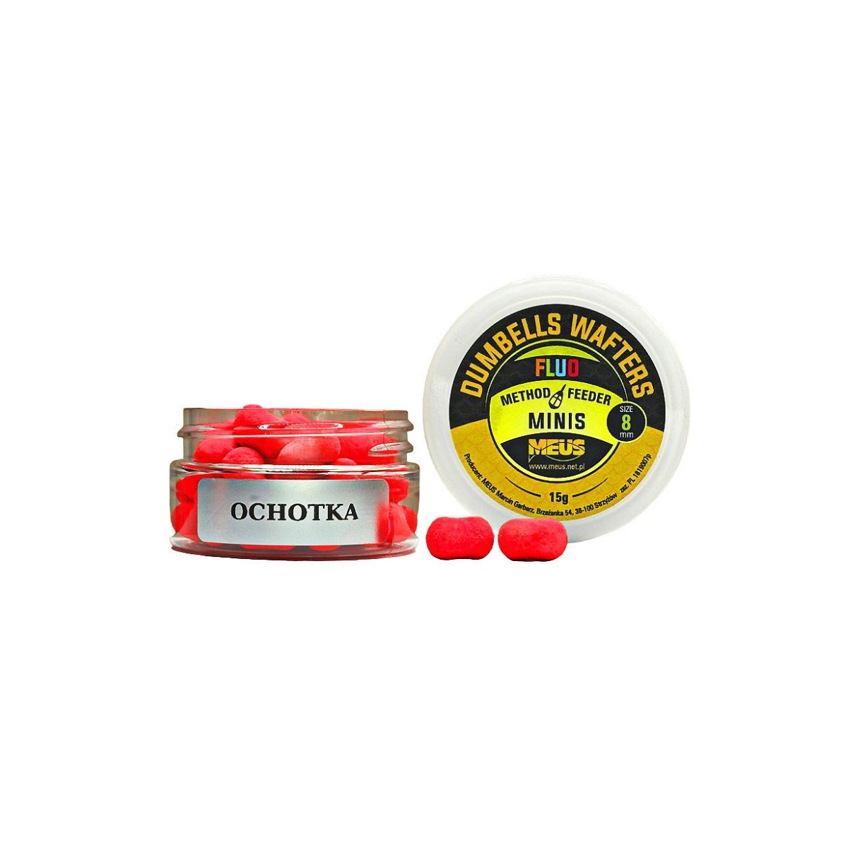 Kulki hakowe Meus Dumbells Fluo Wafters MINIS 15g - 8mm ochotka Kulki hakowe Meus Dumbells Fluo Wafters MINIS 15g - 8mm ochotka