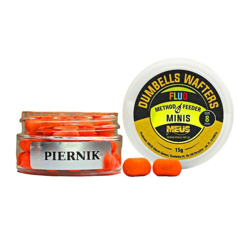 Kulki hakowe Meus Dumbells Fluo Wafters MINIS 15g - 8mm Piernik Kulki hakowe Meus Dumbells Fluo Wafters MINIS 15g - 8mm Piernik