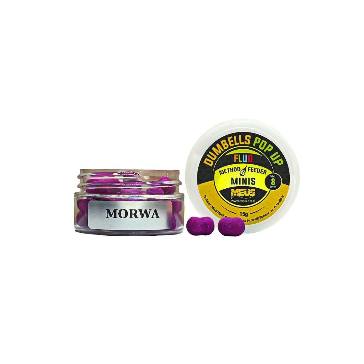 Kulki Meus Dumbells Fluo Pop Up MINIS 15g - 8mm morwa Kulki Meus Dumbells Fluo Pop Up MINIS 15g - 8mm morwa